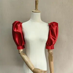 Red Detachable Sleeves, Puffy Sleeves, Satin Sleeves, Custom Color Sleeves, Wedding Sleeves, Prom Dress Removable Sleeves Comfort Women