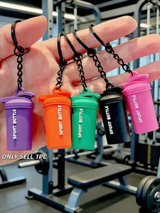 Mini Sport Shaker Bottle Keychain 3D Silicone Gym Fitness Water Bottle Pendant Key Ring Backpack Gym Bag Charm Gift for Men Women Gym Lovers Workout Enthusiasts Versatile Accessory Unisex Gift