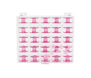Janome 25 Pack Pink Cherry Blossom Bobbins and Case Class 15 / Style J 200277095