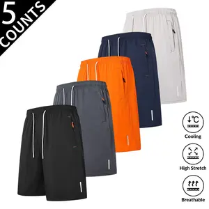 Men's 5 Pack Summer 5 Inch Shorts Breathable Quick Dry Loose Casual Basketball Outdoor Multi-Color Beach Daily Shorts
