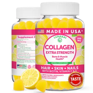 Lunakai Delicious USA Made Collagen Gummies for Hair Skin and Nails, 60ct vital source hair & nail care gmo-free Fitness Supplement