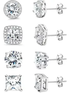 Cubic Zirconia Stud Earrings, Fashion Jewelry for Party, Daily Clothing Decor, Trendy All-match & Exquisite Jewelry for Birthday Gift, Studs Earrings
