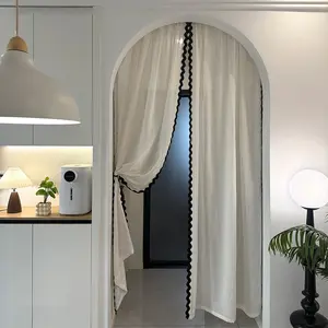 High-Blocking Chenille Curtain with Wave Hem, UV Protection, Suitable for Living Room Bedroom Hotel Room, All Seasons