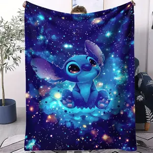Stitch Pattern Blanket, All-Season Use, Suitable for Bed Sofa Car Room Decor, Perfect Gift, Single-Sided Printed Blanket, Soft Cozy Blanket