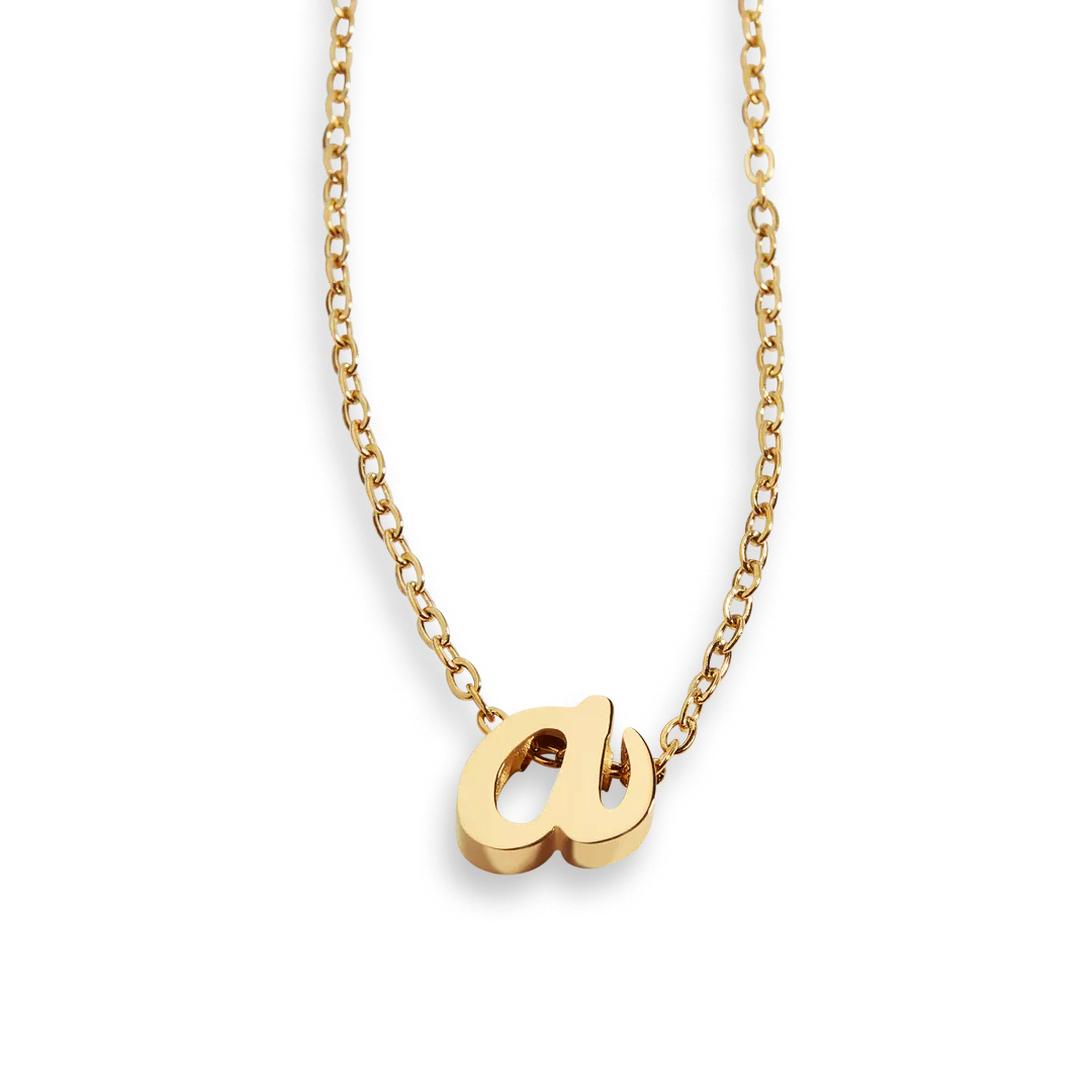 Tiny Script Initial Necklace Tiny Script Initial Necklace