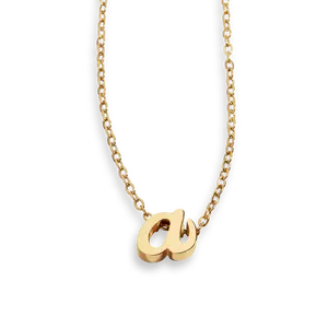 Tiny Script Initial Necklace