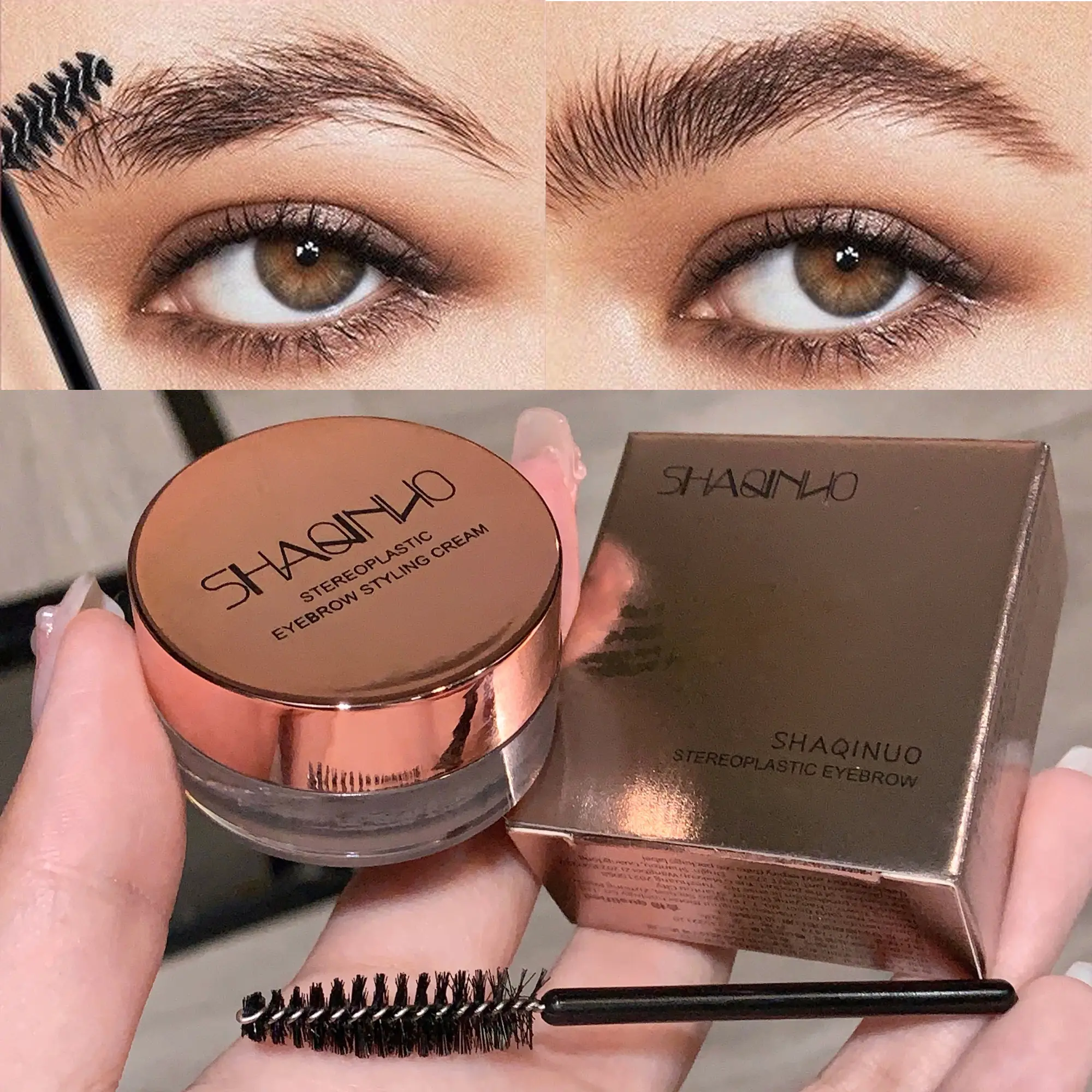 3D Eyebrow Gel Wax Stick, Eyebrow Makeup Products, Eyebrow Enhancer, Long-Lasting Waterproof Sweatproof Quick-Dry, Transparent Jelly Texture, Easy Application for Beginners, Clear Eyebrow Gel