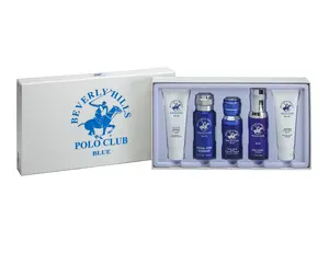 Beverly Hills Polo Club | BHPC Blue 5-Piece Fragrance Gift Set Collection – Hair & Body Wash, Deodorant Spray, After Shave & Body Spray – Refreshing Masculine Fragrance, Long-Lasting All-Day Scent | Ideal for Everyday Use, Grooming, or Special Occasions