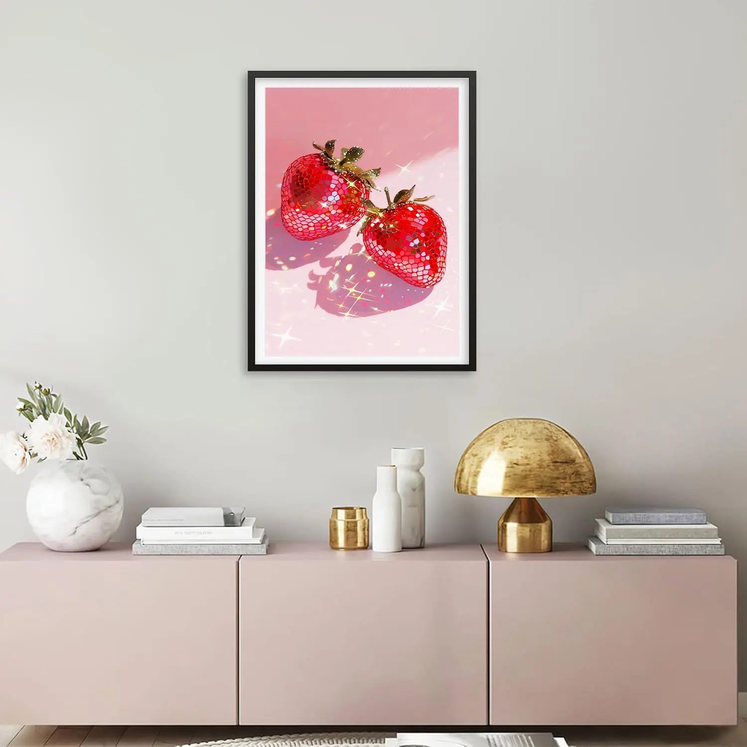 Strawberry Diamond Art Painting Kits for Adults Round 5D Paint with Diamonds Pictures Gem Art Painting Kits DIY Crafts Kits Canvas Add Fun To Life