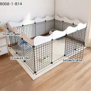 Dog Fence Pet Small Dog Teddy Rabbit Hedgehog Indoor Durable Puppy Playpen Animal Barrier Fence Free Assembly Isolation Door Gate Dog Cage, Plastic Material, No Model