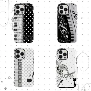Elegant Music Note Piano Phone Case Y2k Style Phone Case Compatible for iPhone 17 Promax 16 15 14 13 12 11 and for Samsung S21-S25 Perfect Gift for Music Lovers