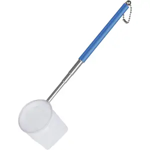 Soft Round Aquarium Net, 2 Inch Shrimp Net with Extendable Stainless Steel Handle for  Fish,   Debris