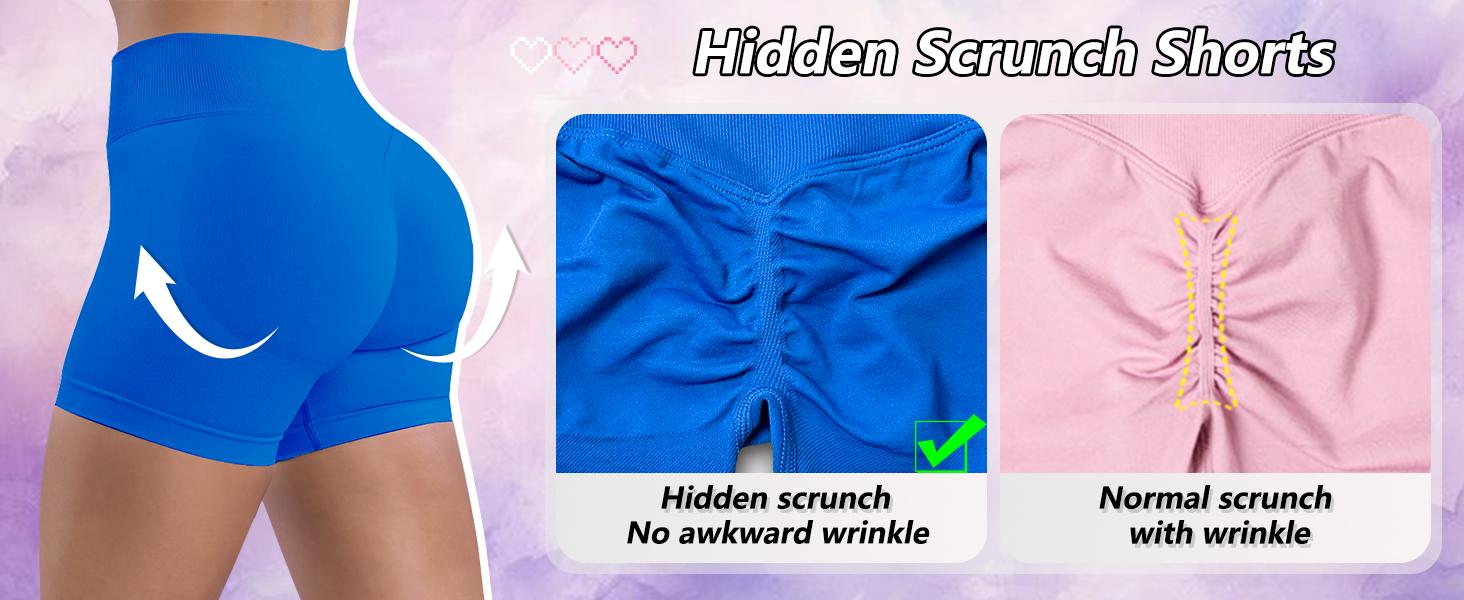 Workout Gym Shorts Women High Waisted Seamless Butt Lifting Scrunch Butt Sports Shorts Impact Shorts Hidden Scrunch Butt Lifting Gym Booty Biker Shorts for summer Tummy Control Seamless Yoga Shorts gym girl