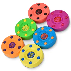 ACE HOCKEY ROLLER HOCKEY PUCKS – 6-PACK REGULATION SIZE – RAINBOW COLORS