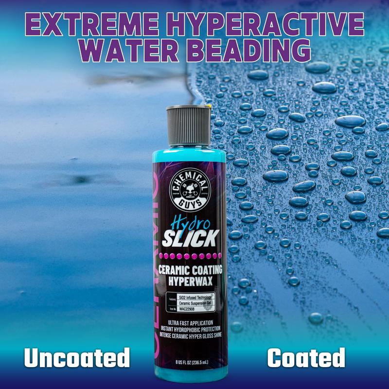 CHEMICAL GUYS HydroSlick Ceramic Coating Kit – HyperWax Formula for Deep Gloss, Hydrophobic Protection, and Long-Lasting Shine | Easy DIY Ceramic Coating for Cars, Trucks & SUVs | Replaces Car Wax | Long Lasting Protection