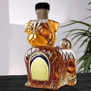 Pug Decanter - Unique Glass Bottle with Adorable Pug Design for Whiskey and Liquor Lovers