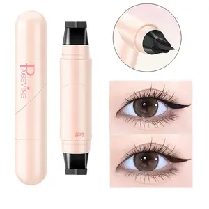 Winged eyeliner stamp pen with dual heads and rotating design, quick-drying, long-lasting, smudge-proof for easy cat eye