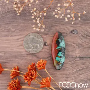 Sonoran Sunrise Cabochon - Natural -  Long Oval - Handmade - Freeform - Designer
