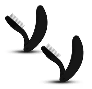 Metal Eyelash Comb Separator, Foldable Eye Lash Separator Tool Stainless Steel Teeth Eye Lash Brush, Folding Eyelash Brush Black Mascara Comb