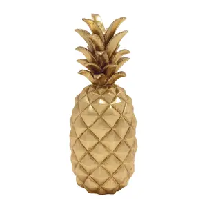 Fruit Gold Polystone Pineapple Decorative Sculpture