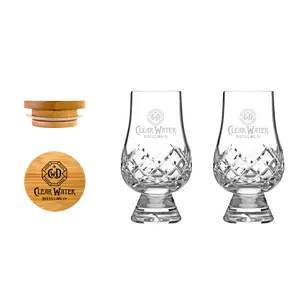 Crystal Glencairn Set with Wood Barrel Caps