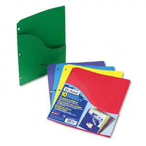 Esselte Pendaflex 32900 Slash Pocket Project Folders Jacket Ltr BL/GR/Red/Violet/YW 10/Pk