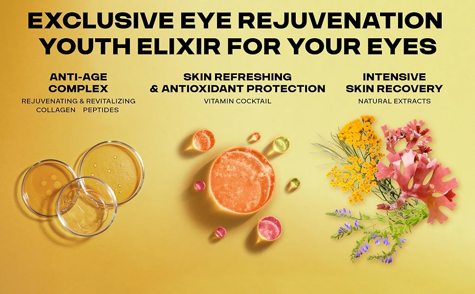 24K Gold Under Eye Patches for Dark Circles: 60 PCS Golden Hydrogel Eye Pads - Under Eye Mask for Puffy Eyes, Wrinkles and Bags - Anti-Aging Collagen Skincare - Brightening, Hydrating and Refreshing