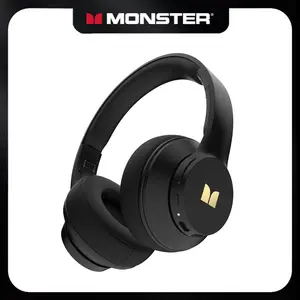 Monster Mission 100 Over Ear Bluetooth Headphones with Deep Bass, Clear Sound & Noise Cancelling Mic, Wireless Headset Bluetooth 5.4, 40H Playtime, Comfortable Foldable Earphones for Travel, Work, PC, Phone (Black)