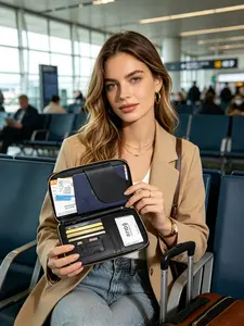 Premium Leather Zippered Phone Wallet, Multi-Slot Wristlet Clutch with Large Phone Pocket, Stylish Handbag for Women, Daily Wear & Shopping