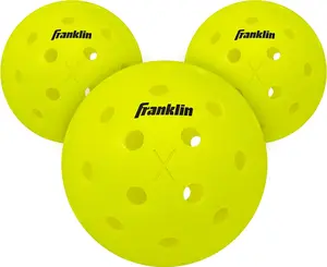 Franklin Sports Outdoor- X-40 Pickleball Balls - USA Pickleball (USAPA) Approved - 3 Pack Outside Pickleballs - Optic Yellow - US Open Ball