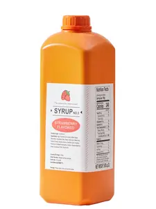 Soeos Strawberry Flavored Syrup, 68 fl oz (2 Liters) – Rich & Sweet Fruit Syrup for Drinks, Desserts, and Pancakes – Perfect for Boba Tea, Milkshakes, Ice Cream, and Cocktails