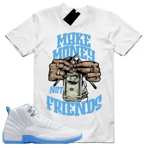 #   TikTokShopRestock  Plus Size [100% Cotton] MM Unisex Shirt to Match Jordan 12 White and University Blue Melo, Retro 12 White and University Blue, University Melo 12s Sneaker Tee
