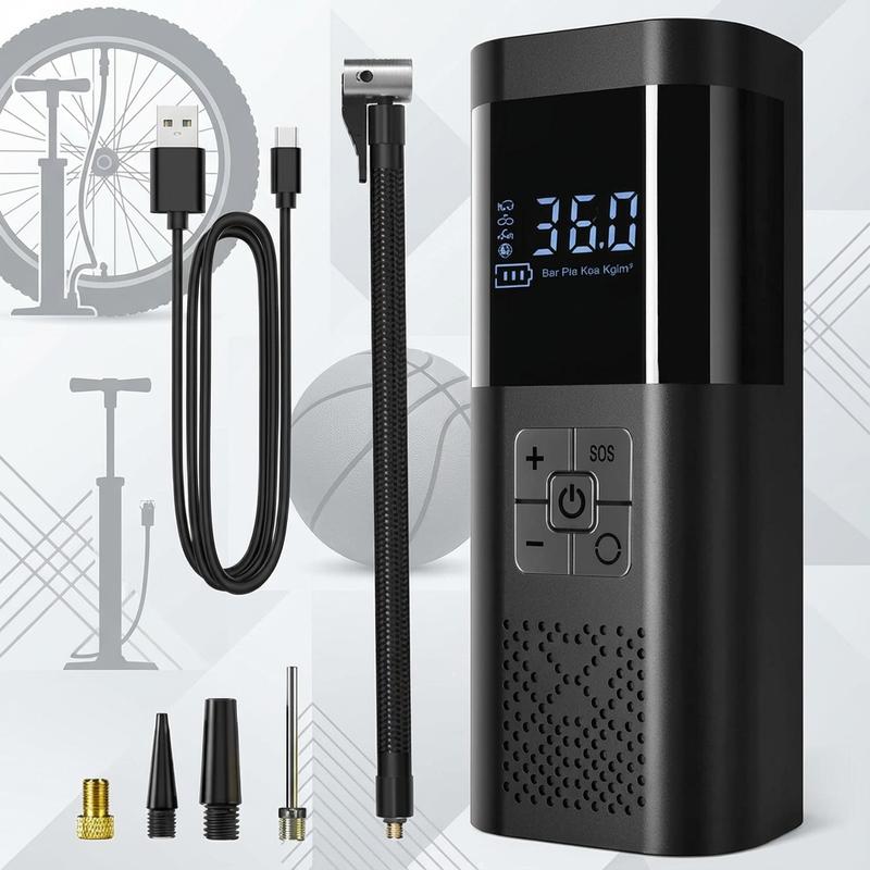 Portable Tire Inflator Air Compressor, Tire Inflator Tool,150psi Car Tyre Pump, LCD Pressure Display, Fast One-Button Smart Wireless Pump
