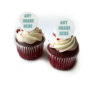 24 -  1.5" ANY IMAGE Your Custom Photo Design PreCut Edible Cupcake Cookie Cake Pop Dessert Cake Topper Wafer Paper Birthday Party Supplies
