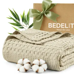 Bedelite Cooling Cotton Waffle Twin XL Blanket – Lightweight Breathable Summer Blanket of Rayon Derived from Bamboo for Hot Sleepers, Soft Cozy Blankets with Ideal Weight for Bed