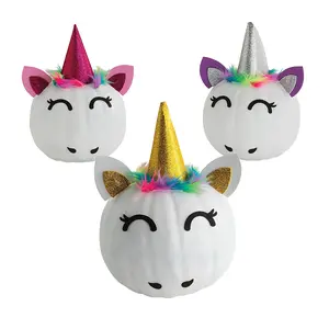 Unicorn Pumpkin Decorating Craft Kit - Makes 6