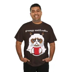 grumpy until coffee cafe lounge matching set, t-shirt, sweat shirt, pajama pants, color changing coffee cup, grumpy until coffee decal. Loungewear, Nightwear, Menswear, Day, Heavy cotton Fabric, Love