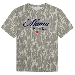 Funny MHC Mama Tried Michelob Ultra Bottomland Mossy Oak Camo Tee, Vintage Hunting Camouflage Shirt Men Women, Unisex Streetwear Outdoor Camo T-Shirt, Oversized Cotton Tactical Style Top