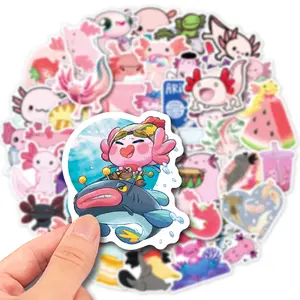 50pcs Cute Salamander Series Stickers, Suitable for Faith-based Designs Such As Scrapbooks, Diaries, Laptops, Water Bottles, Cars, Etc., As Gifts with Positive Information Sticker Decals