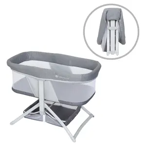 Baby Trend® Shadow Stone Gray Lightweight Premium 2-in-1 Quick Fold Rocking Bassinet w/ Carrying Bag Baby Trend® Shadow Stone Gray Lightweight Premium 2-in-1 Quick Fold Rocking Bassinet w/ Carrying Bag