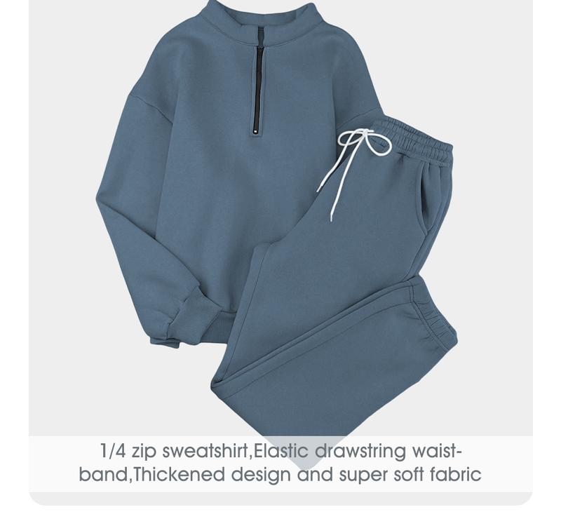 Women's oversized sweatshirt and jogger pants outfit