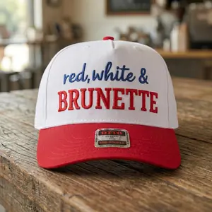 Red, White & Brunette Embroidered Hat, Sarcastic Dad Cap, Anti Social Introvert Hat, Unisex Adjustable Baseball Cap, Humor Gift Idea
