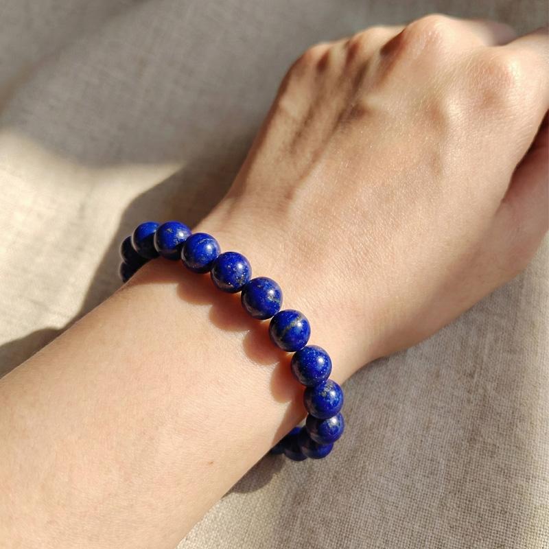 Blue Lapis Lazuli Stone Beaded 8mm Friendship Bracelets Gemstone Stretch Healing Bracelet for Men Women, Boho Style Perfect Gift for Daily Wear & Valentine's Day