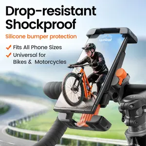 Lamicall Bike Phone Holder, Motorcycle Phone Mount - Motorcycle Handlebar Cell Phone Clamp, Scooter Phone Clip for 6" to 7" Smartphones