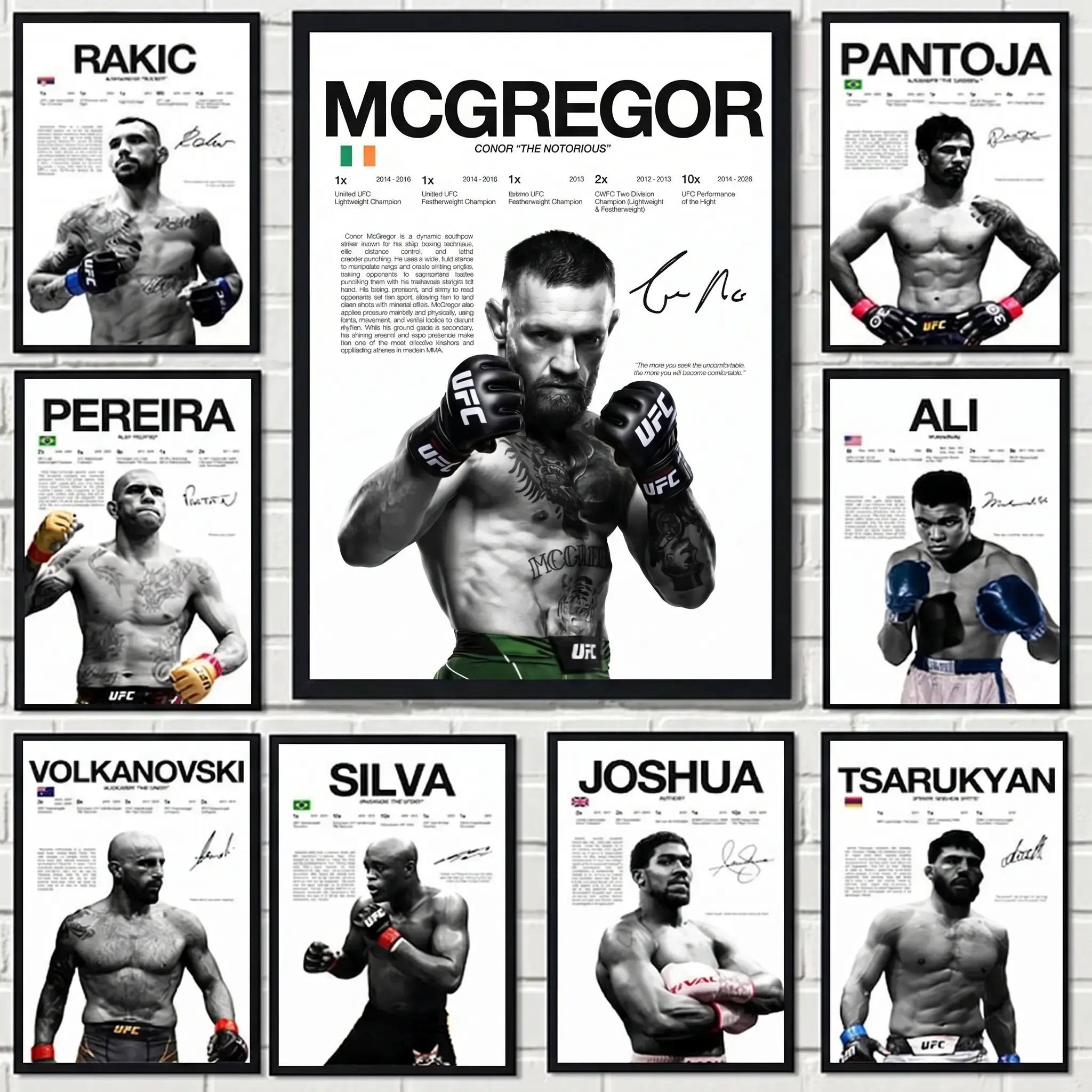 Artistic Boxing Legends UFC MMA Fighter Poster Wall Art HD Print Unframed Aesthetic Room Home House Modern Wall Decor Trendy Gift.