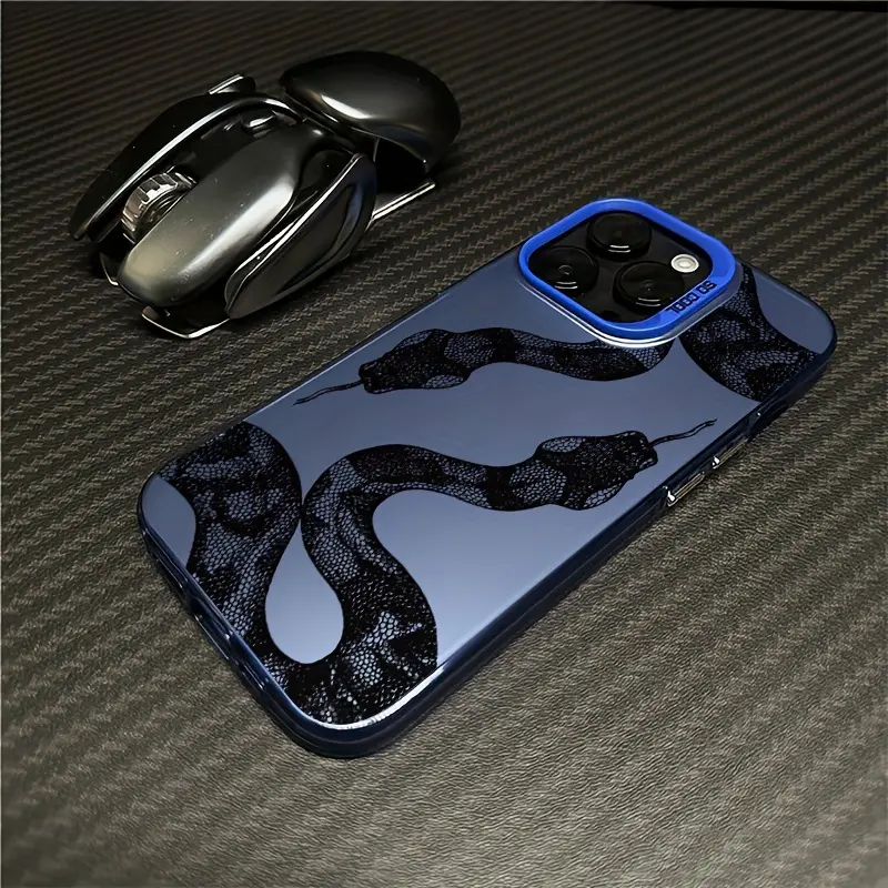 Silicon Phone Case for iPhone 17 Pro Max, 16 Plus, 15, 14, 13, 12, 11, Air E - Snake Style, Anti-Scratch, Military-Grade Drop Protection, Slim Cover