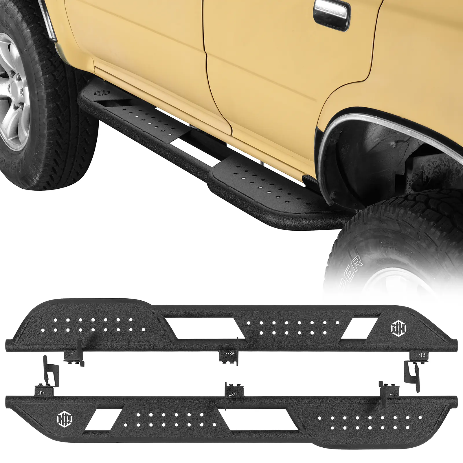 Hooke Road Nerf Side Step Bars for 1990-1995 Toyota 4Runner 2nd Gen 4-Door