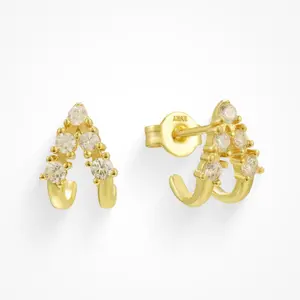 EVRY JEWELS Gold or Silver Plated Women's Hypoallergenic Livia Earrings
