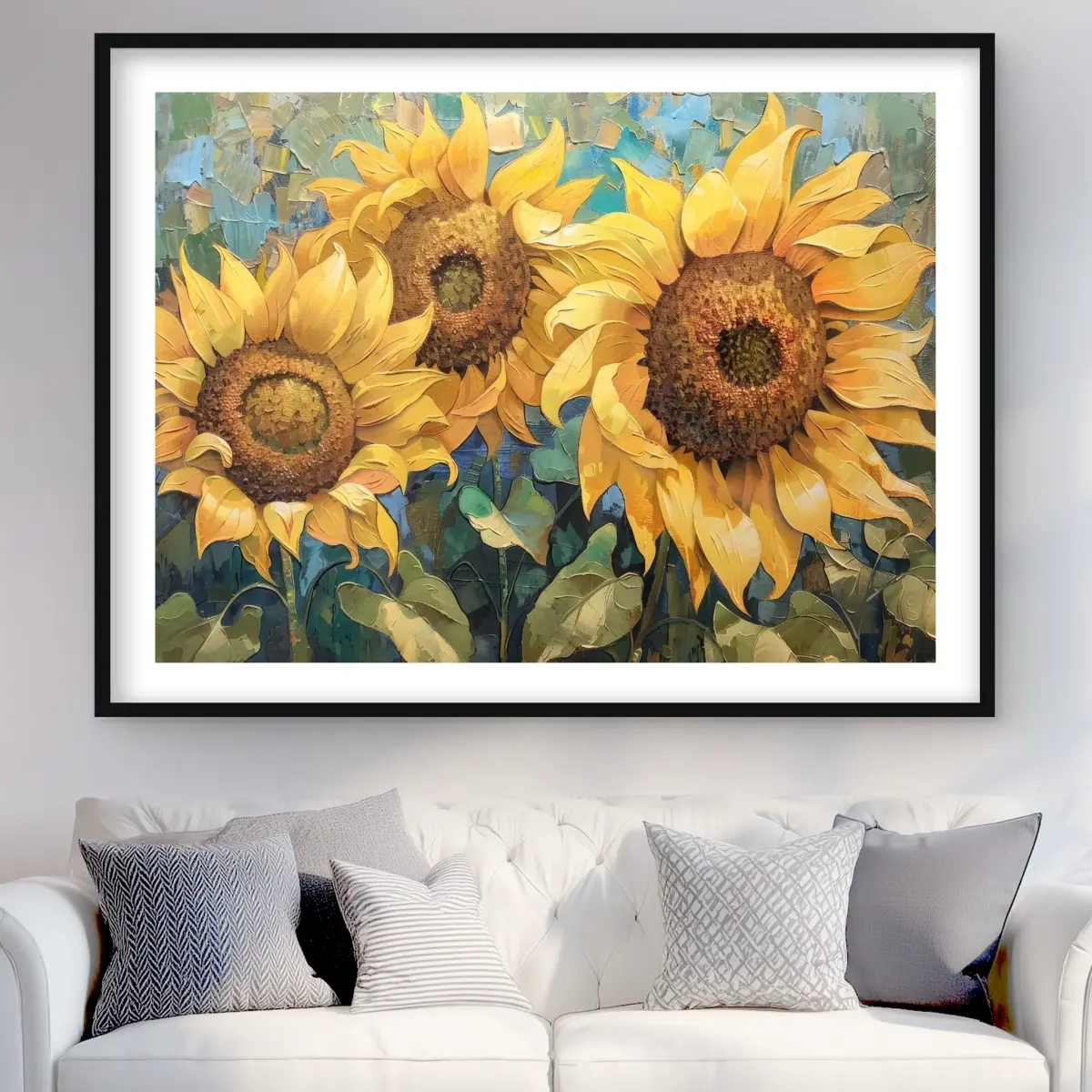 212 MAIN Red-Framed Matted Sunflower Floral Framed Print - 36x48 in., Bold Colors Beauty Home Inspo Decorative Peppy Contemporary Artwork, Nature-Inspired Home Decor, Room Focal Point