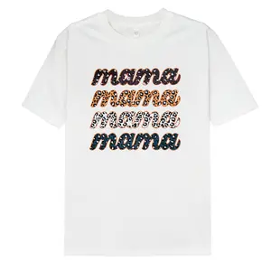 Mother'day Gift【Plus Size】2025 Summer New Design Graphic Mama White Comfort Solid Round Neck Tee Tshirt For Women